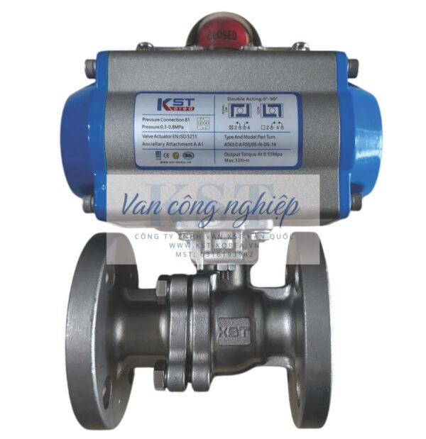 Van Bi Mặt Bích Điều Khiển Khí Nén KST AT