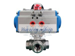 Van Bi 3 Ngã Nối Ren Điều Khiển Khí Nén KST-AT