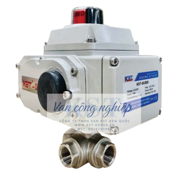 Van bi 3 ngã nối ren điều khiển điện KST
